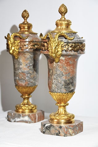 pièce décorative paire de pot-au-feu bronze