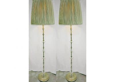 Floor lamp in cut crystal and brass