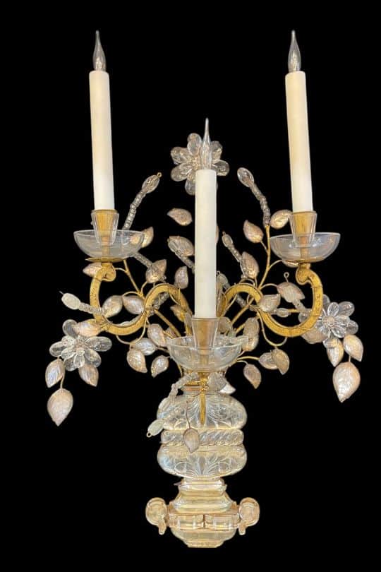 applique bagues en métal doré et cristal feuille