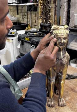 calvin-restauration-bronze restauration lustre ancien