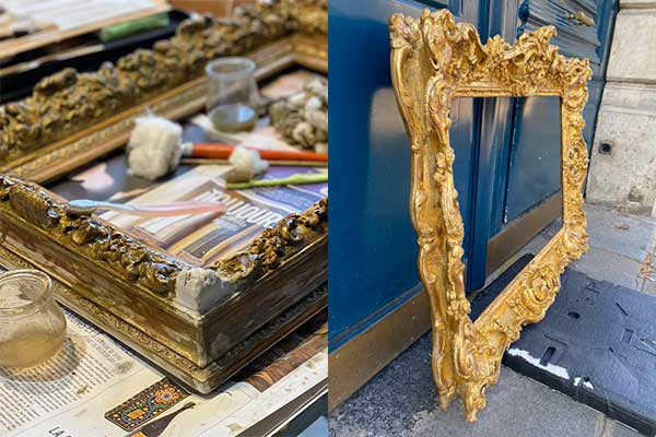 dorure sur bois - cadre, miroir