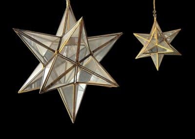 Pair of star-shaped pendant lights